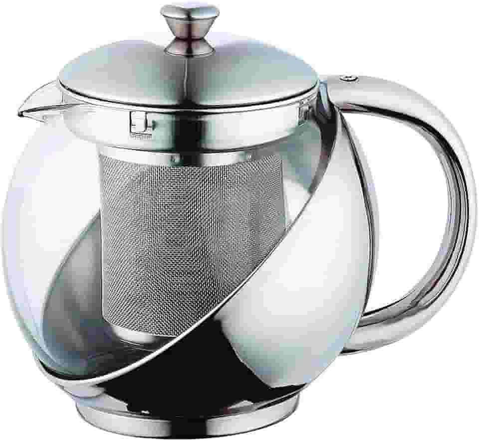 Chaleira De Vidro Revestida Com Infusor Inox Jarra 750ml Bule De Chá Em Vidro Com Infusor De Aço Inoxidável Transparente Com Tampa