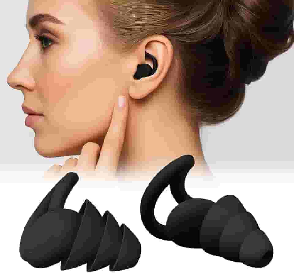Protetor Auricular, Antirruido, 2 Pares com Caixinha Acrilica, Design Ergonômico, Material Silicone Macio e Reutilizável, Ideal para Dormir, Natacao, Trabalho