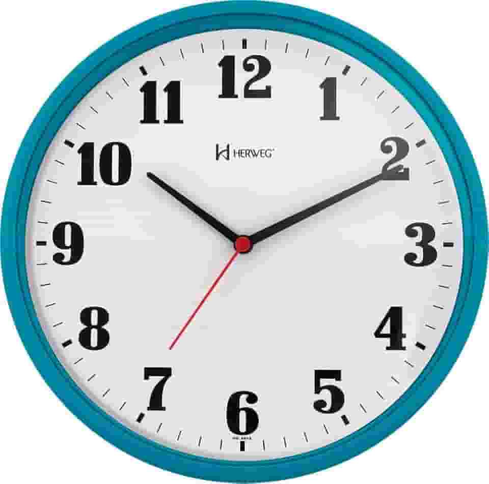 Relógio de Parede Quartz Turqueza Pantone 313