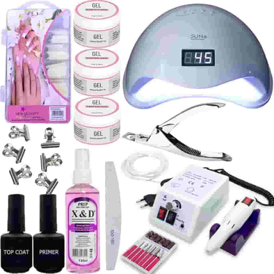 Kit Unha Gel Unhas Fibra Vidro Lixa Cabine Mercedes Promo