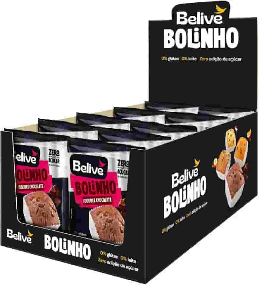 Caixa de Bolinhos de Chocolate Sem Açúcar Sem Glúten Sem Leite Belive 10 unidades de 40g
