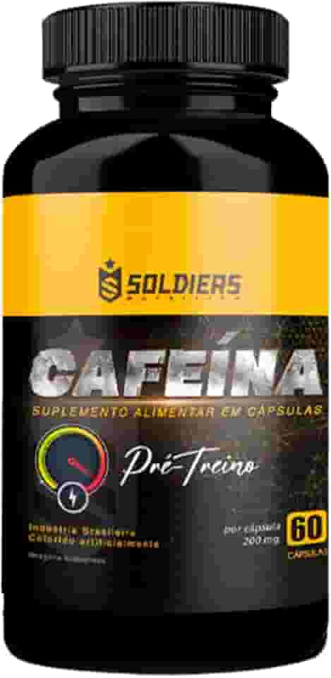 Cafeína 60 Caps - 200mg - Termogênico - 100% Pura - Soldiers Nutrition