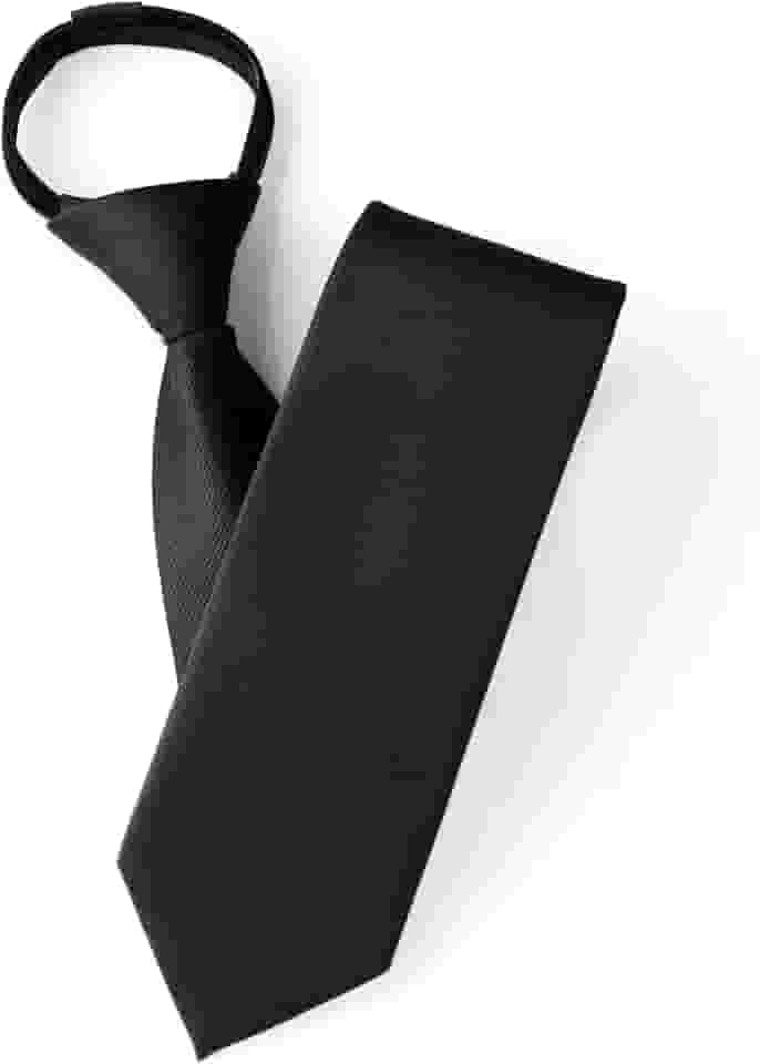 Gravata ajustável de cor sólida pré-amarrada com zíper