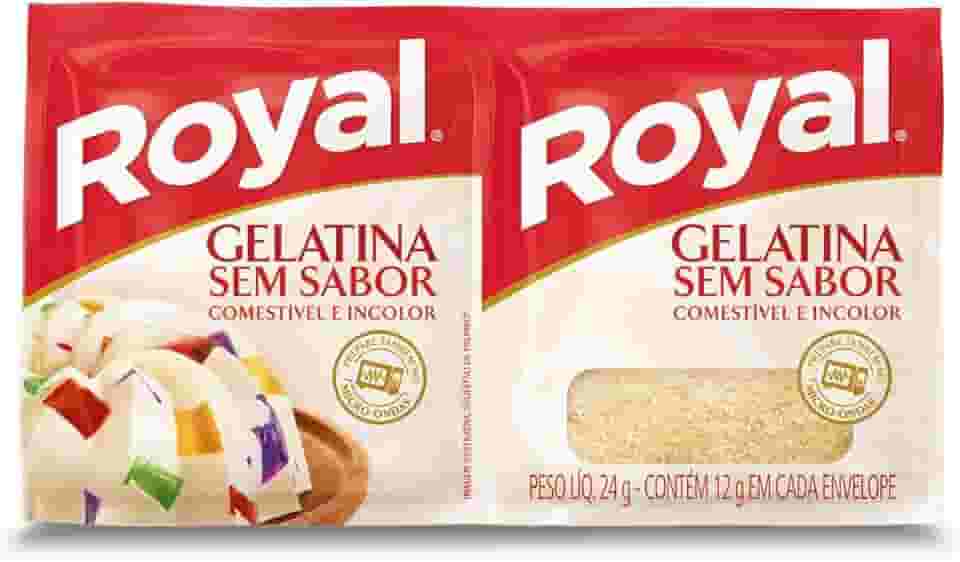 Gelatina em pó Royal sem sabor incolor 24g