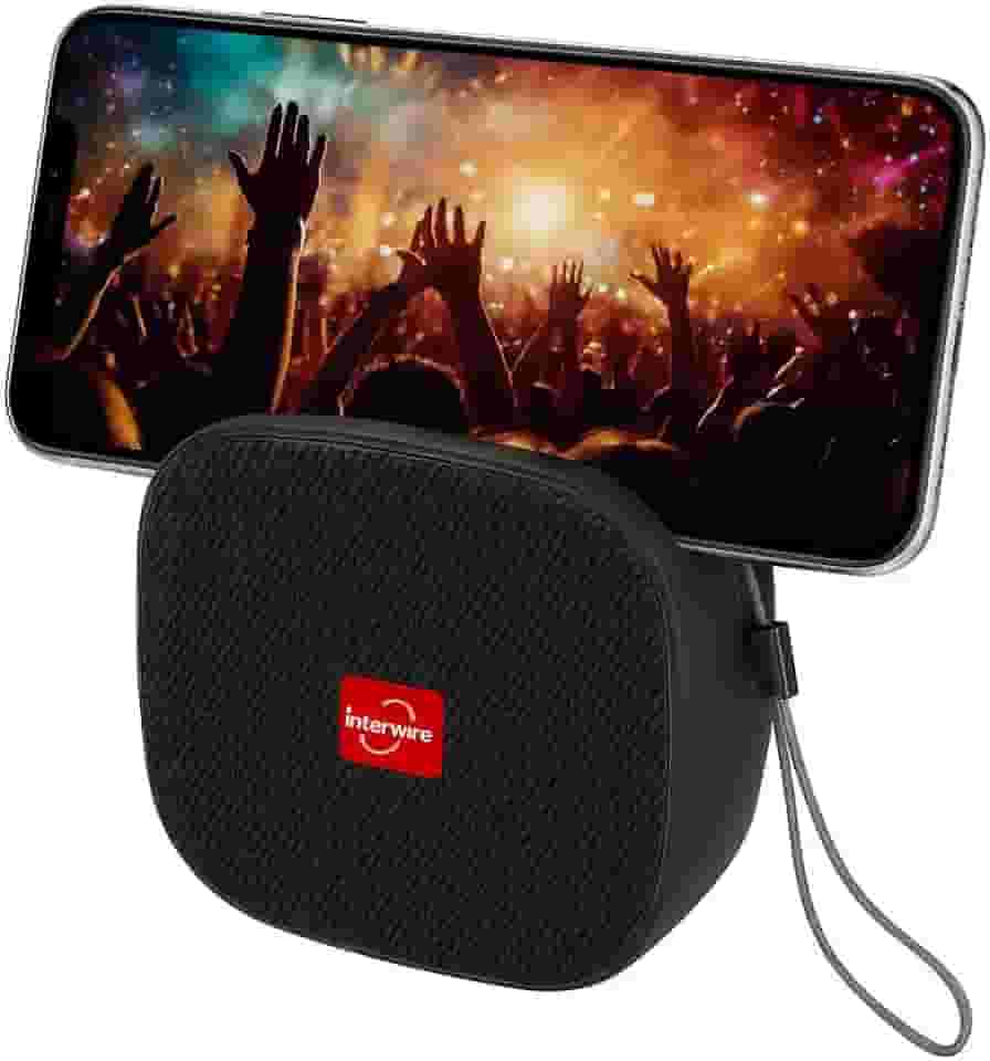 Caixa de Som Bluetooth Portátil 5W com Suporte para Celular, USB, Cartão TF, Rádio FM, Recarregável 800mAh, Design Compacto e Potente (Preto)