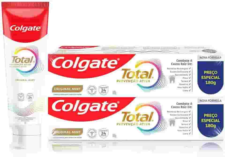Creme Dental Colgate Total Original Mint, Prevenção Ativa, 180g 2 unidades
