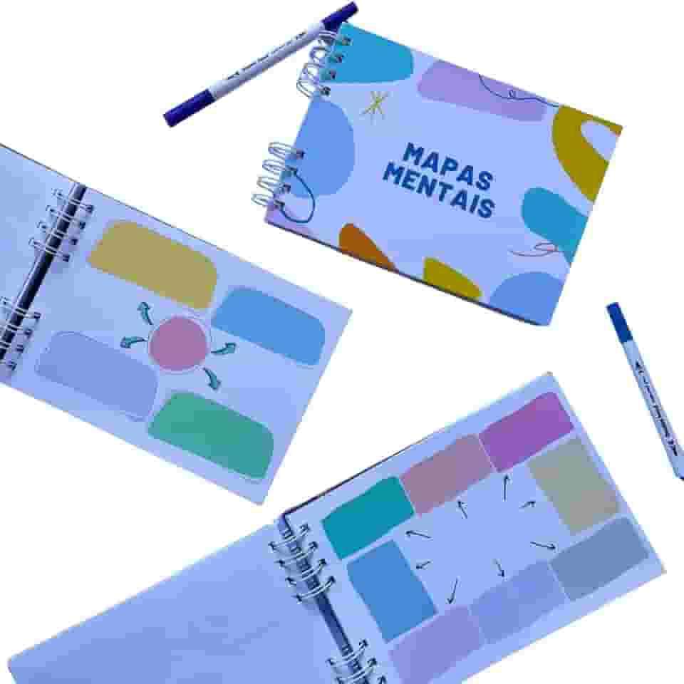 Caderno de Mapas Mentais Personalizado – Caderno universitário - Tamanho A5 (Capa Padrão)