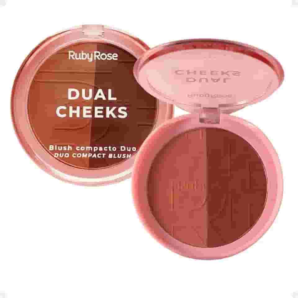 Dual Cheeks Blush Compacto Ivory/Bronze Hbm03-4 Ruby Rose