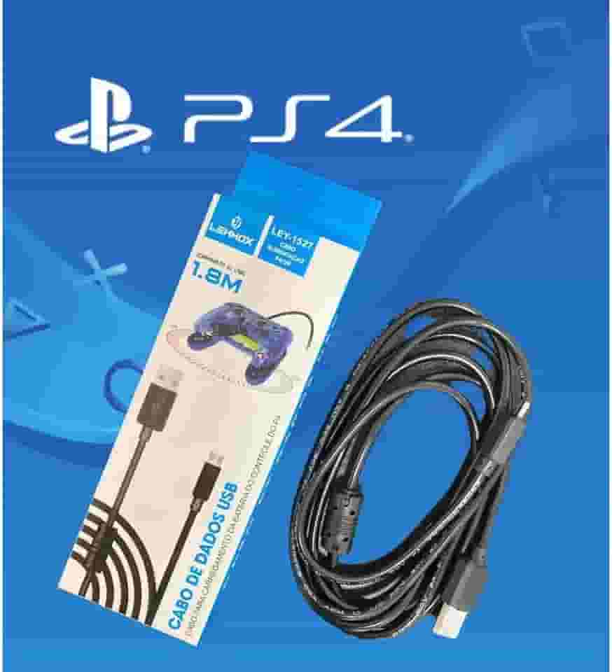 Thecoopidea Cabo de Carregamento PS4 1.8m USB V8 2.5W Controle Com Filtro
