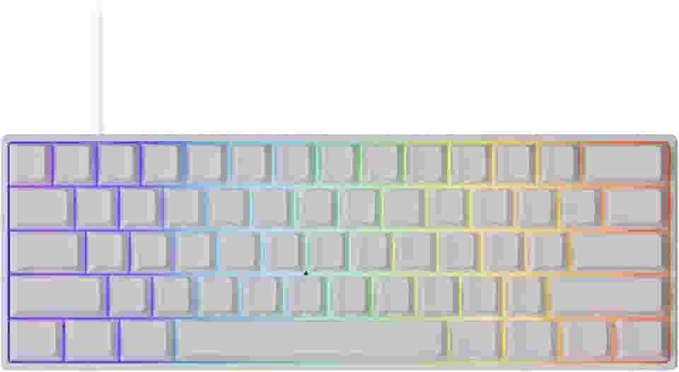 MONSGEEK Teclado para jogos FUN60 Pro Rapid Trigger 16K com taxa de digitalização SP, teclado HE com fio 60% branco brilhante (interruptor magnético brilhante)
