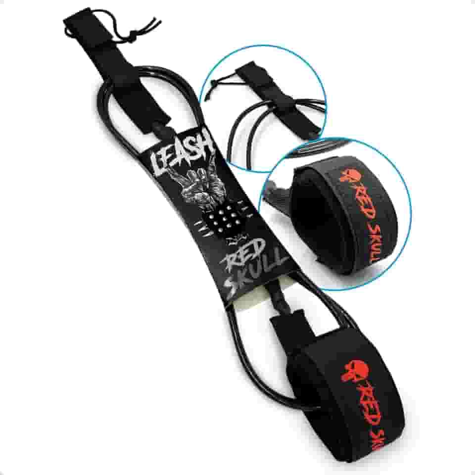 Leash Cordinha Surf 6 Pés 6mm Competição - Distorcedor Duplo Inox e Neoprene Confortável para Pranchinha (Ondas até 2m)