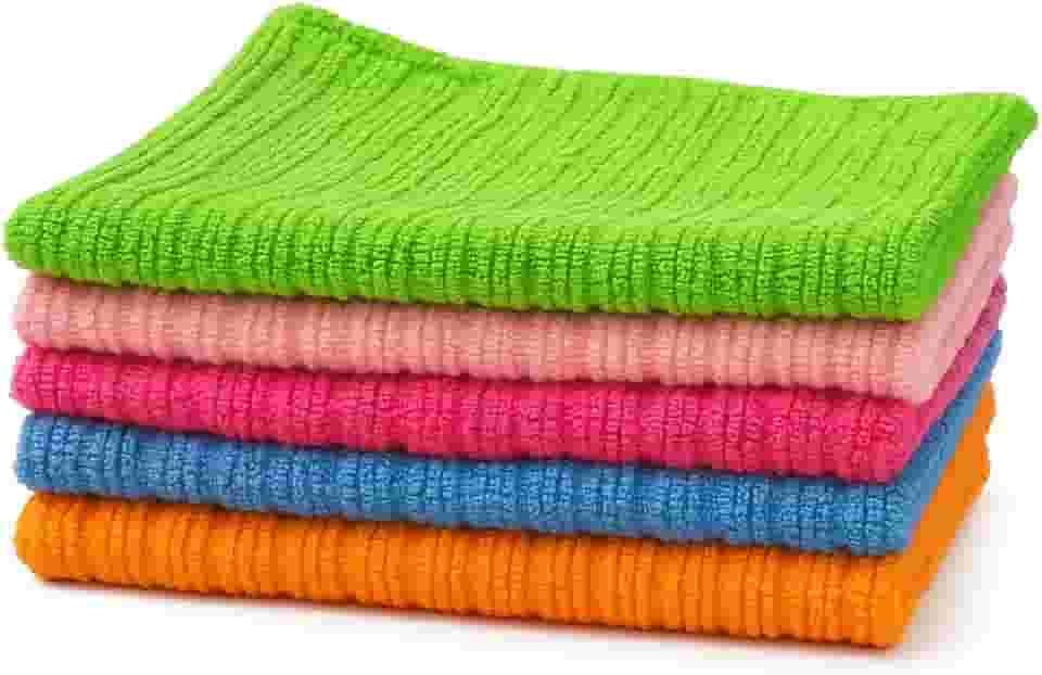 Kit 5 Panos de Microfibra 30x30cm – Alta Absorção, Anti-Risco, Ideal para Limpeza Doméstica e Automotiva