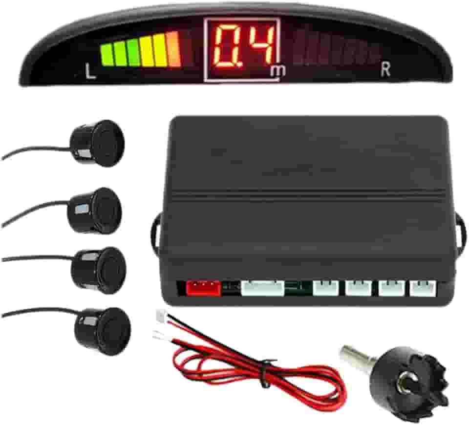 ZONETECh Novo sistema de radar de reserva reverso para carro com visor de LED com 4 sensores de estacionamento