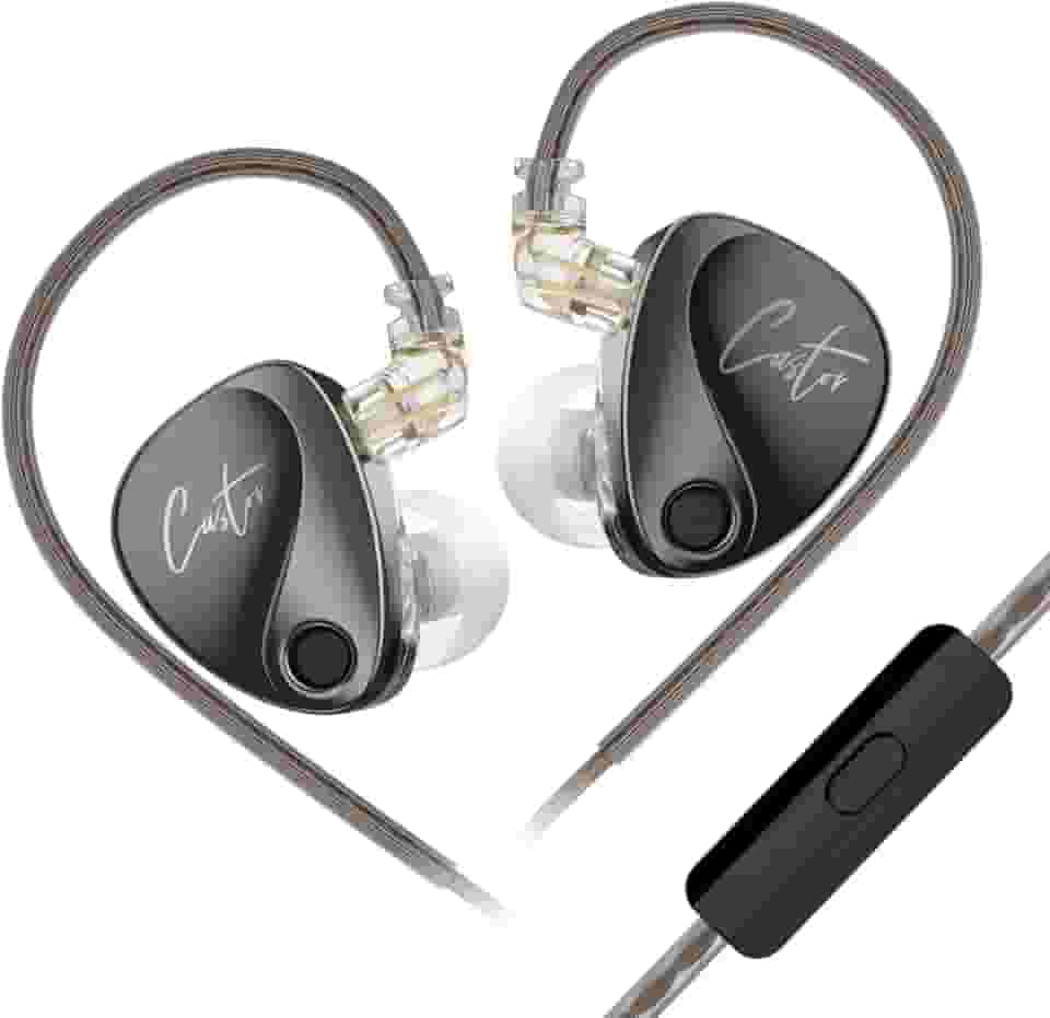 KZ Castor in Ear Monitors Fones de ouvido graves com fio, 2 fones de ouvido dinâmicos de e armadura equilibrada, fones de ouvido IEM HiFi Super Bass para cantores, músicos, bateristas