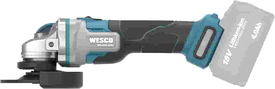 Esmerilhadeira Angular Wesco WS2890.9 – 18V Brushless, 125mm, 8.500 RPM, Bivolt – Alta Performance, Design Ergonômico, 10 Anos de Garantia no Motor