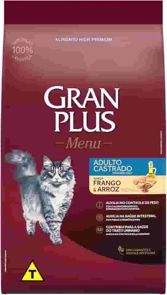 Granplus Ração Para Gatos Castrados Gran Plus Frango E Arroz 3Kg