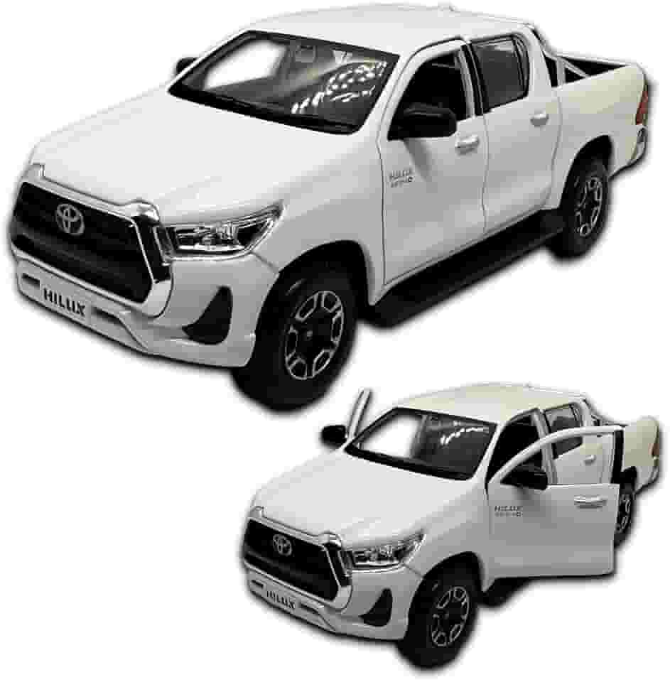 Miniatura De Carro Hilux Srv Em Metal 1/27 20 Cm Maisto Vermelho Miniatura de carros colecionáveis Carrinho de ferro Hilux (Branco)