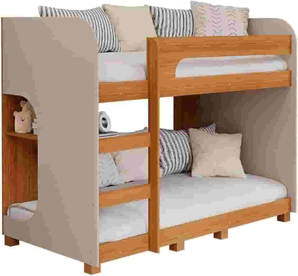 Beliche Solteiro em Mdf Ema com Kit Pés Cimol Nature/off White