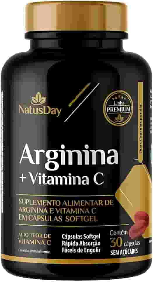 Arginina + Vitamina C - 30 Cápsulas - Contribui para a saúde do sistema imunológico e combate o estresse oxidativo