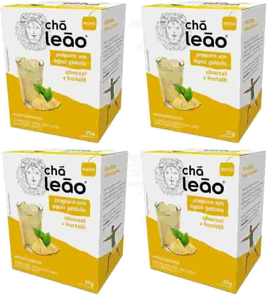 Combo Chá Leão Água Gelada Abacaxi e Hortelã - 4 Caixas 40 Sachês