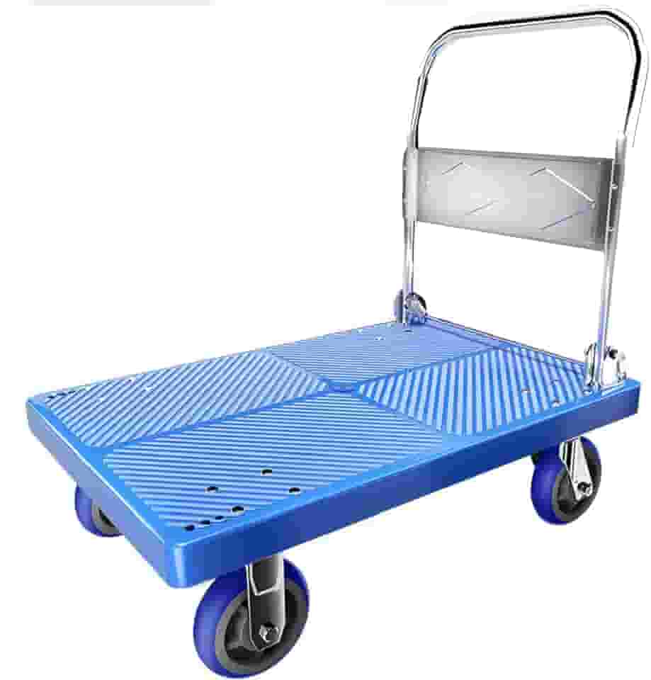 Carrinho Plataforma De Carga Reforçado Dobrável 200kgs Azul