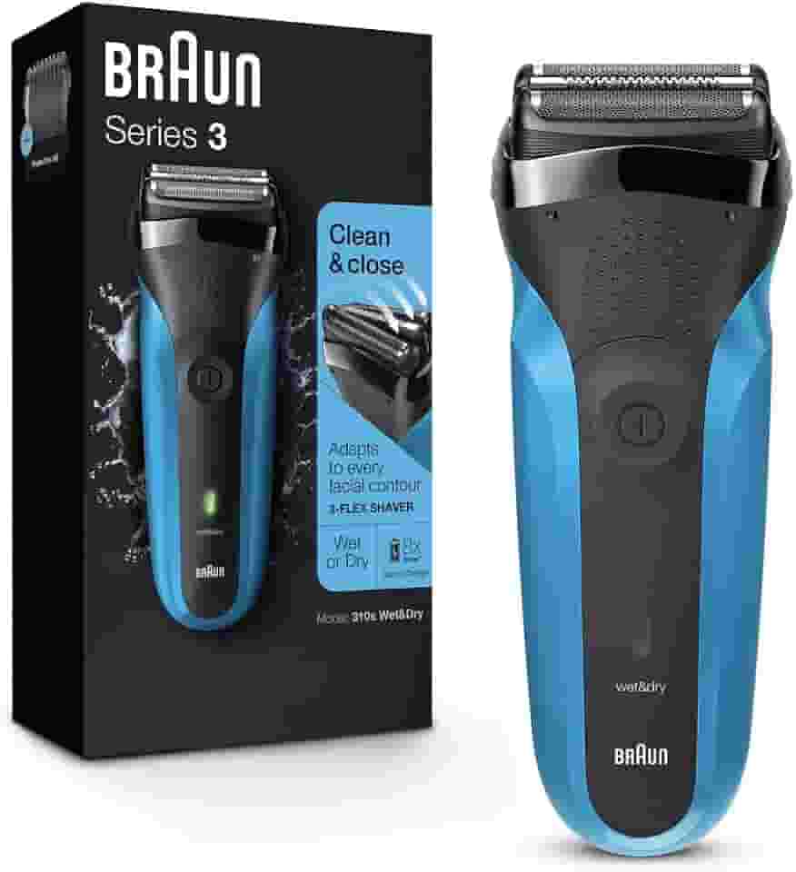 Braun Barbeador elétrico masculino, barbeador elétrico série 3 310s, recarregável, molhado e seco