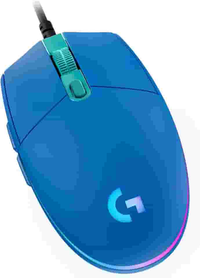 Mouse Gamer Logitech G203 LIGHTSYNC RGB, Efeito de Ondas de Cores, 6 Botões Programáveis e Até 8.000 DPI - Azul
