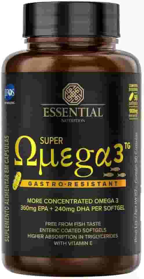 Super Ômega 3 TG Gastro-Resistant 1g Essential Nutrition 90 Cápsulas