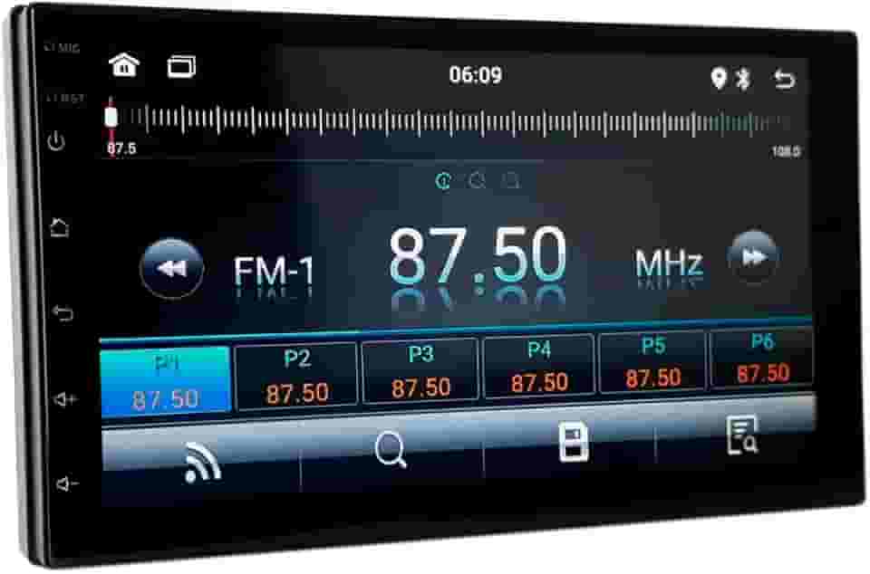 Aparelho de som automotivo MP5 slim tela de 7" HT-6000 Sistema Android 11, 1GB de RAM 16GB de memória interna