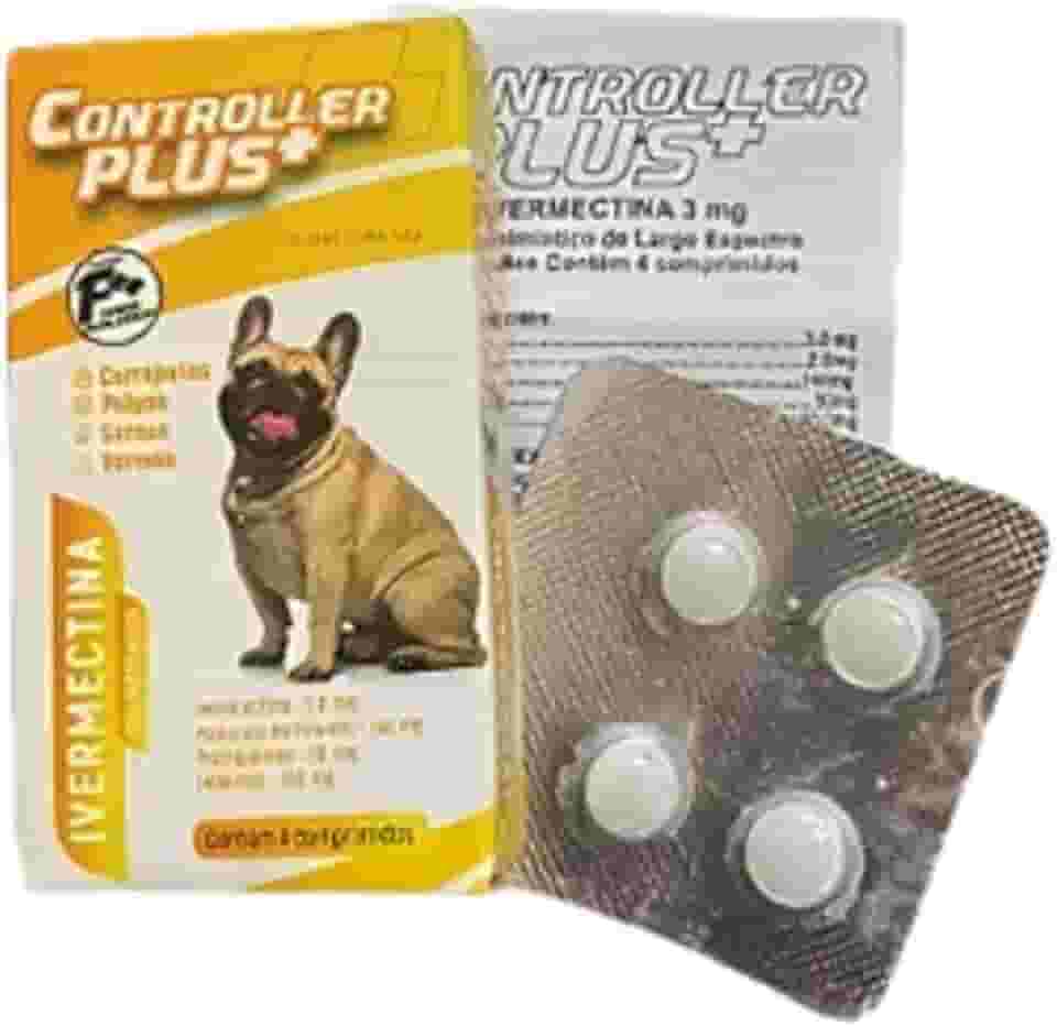 Controller Plus - Remédio Anti Pulgas, Carrapatos, Vermes E Sarnas 4 Comp 15kg