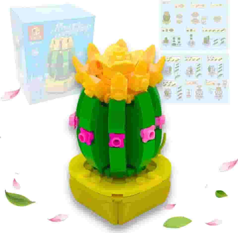 Conjunto de Blocos de Montar Flor Decorativa 129 Peças – Brinquedo Educativo de Construção Criativa com Peças Compatíveis, Design Floral e Cores Vibrantes (Hi-Hwa-Yu)