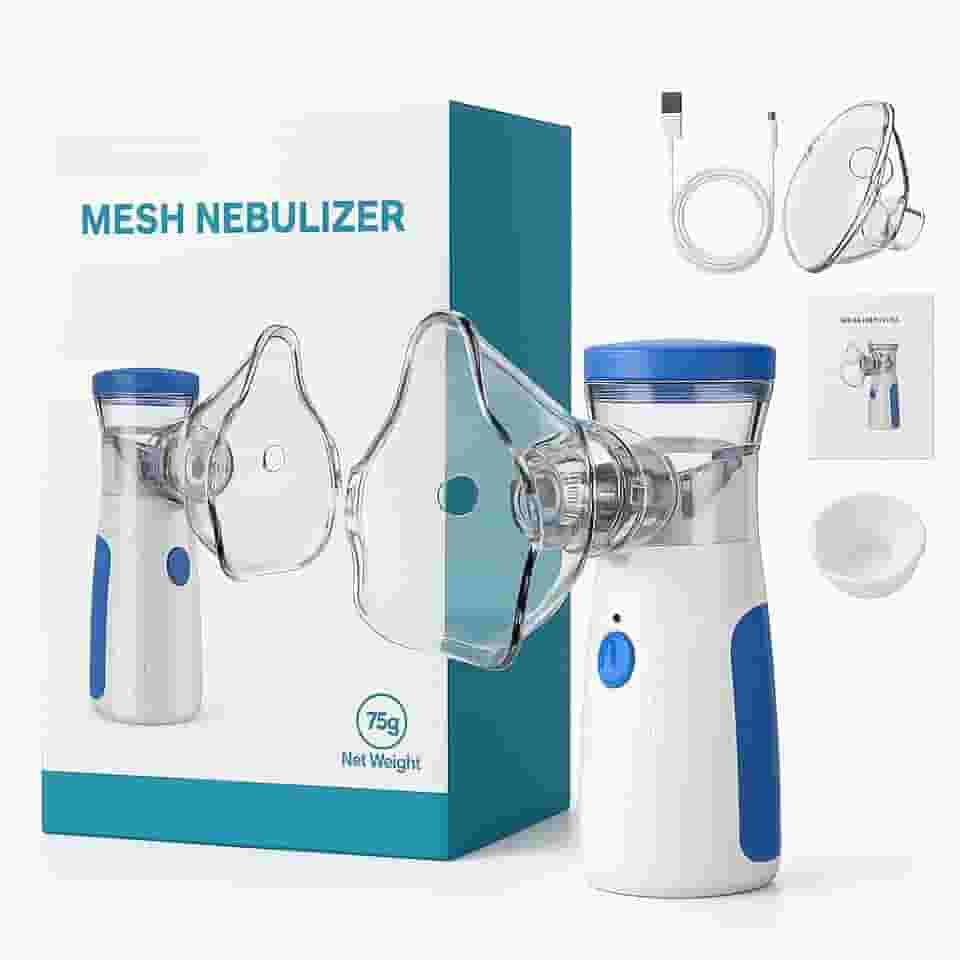 Nebulizador Inalador Ultrassônico Portátil NeoAir® Sem Fio USB, Silencioso, Compacto Mesh Ultrassom Ideal para Crianças, Adultos e Idosos - Alívio Rápido de Sintomas Respiratórios