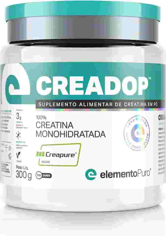 CREADOP Creapure Creatina Monohidratada Pura Sabor Natural Pote 300g, elemento Puro