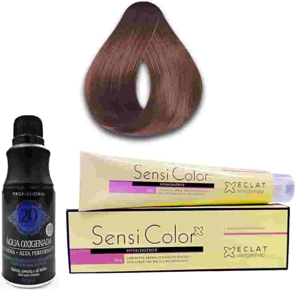 Tinta Sensi Color Hipoalergênico cor 6.7 Chocolate + Água Oxigenada
