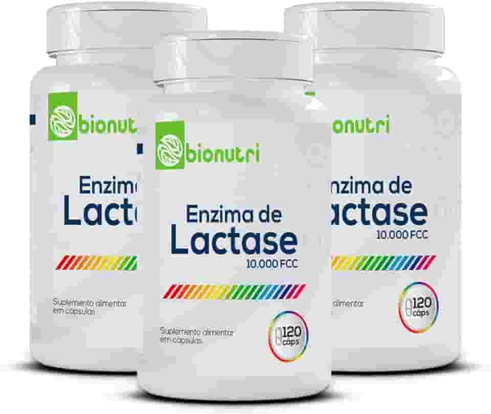 Kit 3x Enzima Lactase Premium 10.000 Fcc 120 Cápsulas Intolerância a Lactose Bionutri