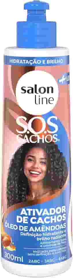 Salon Line, Ativador de Cachos, SOS Cachos + Leves, Óleo de Amêndoas, Vegano - Para Cabelos Ondulados, Cacheados e Crespos,