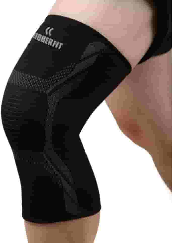 Joelheira de Compressão Armor Ortopédica Elástica Profissional para proteção e recuperação do joelho Premium Rubber Fit (Preto, Pequeno)