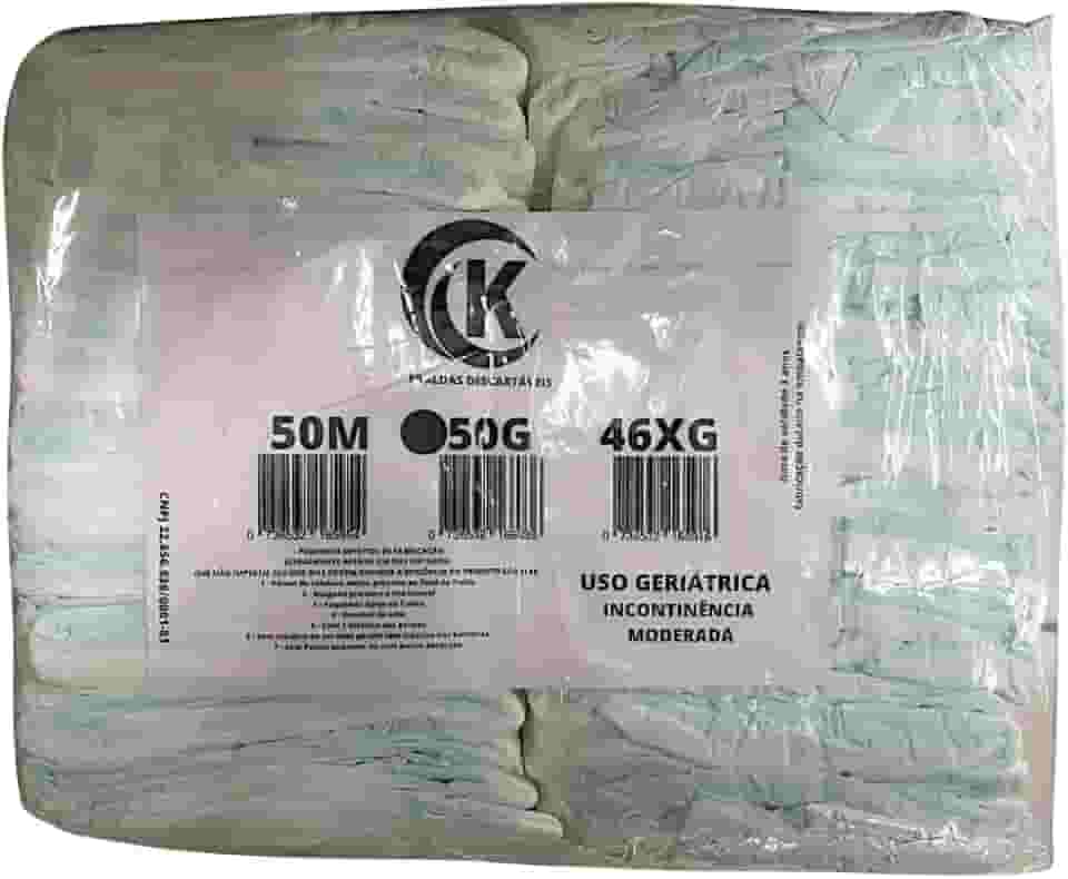 Fralda Geriátrica Adulto Segunda Linha Com 50 Unidades Tamanho M G XG Incontinência Moderada (Grande)