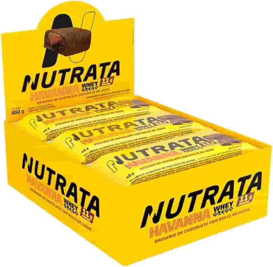 Nutrata Whey Grego Havanna 40g display com 12 barras - Brownie de chocolate