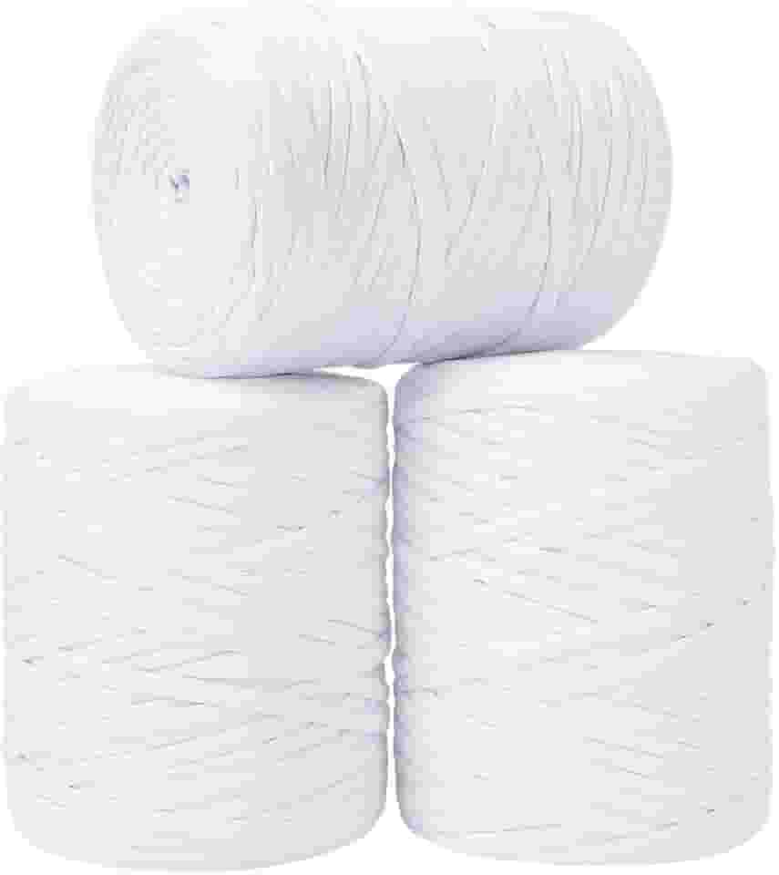 SYMEON Fio de Malha 1kg Ecologico Residual 140m Artesanato Crochê (Tons de branco)