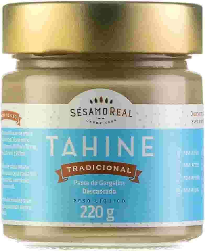 Tahine Tradicional Sésamo Real 220g – 100% Natural, Vegano e Sem Glúten | Pasta de Gergelim Descascado Rica em Proteínas e Cálcio Sésamo Real