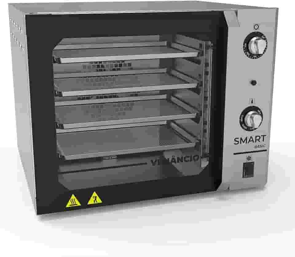 Forno Turbo Convector Elétrico Smart Basic 4 Esteiras Inox e Painel Inox FCSB4E - Venâncio 220V