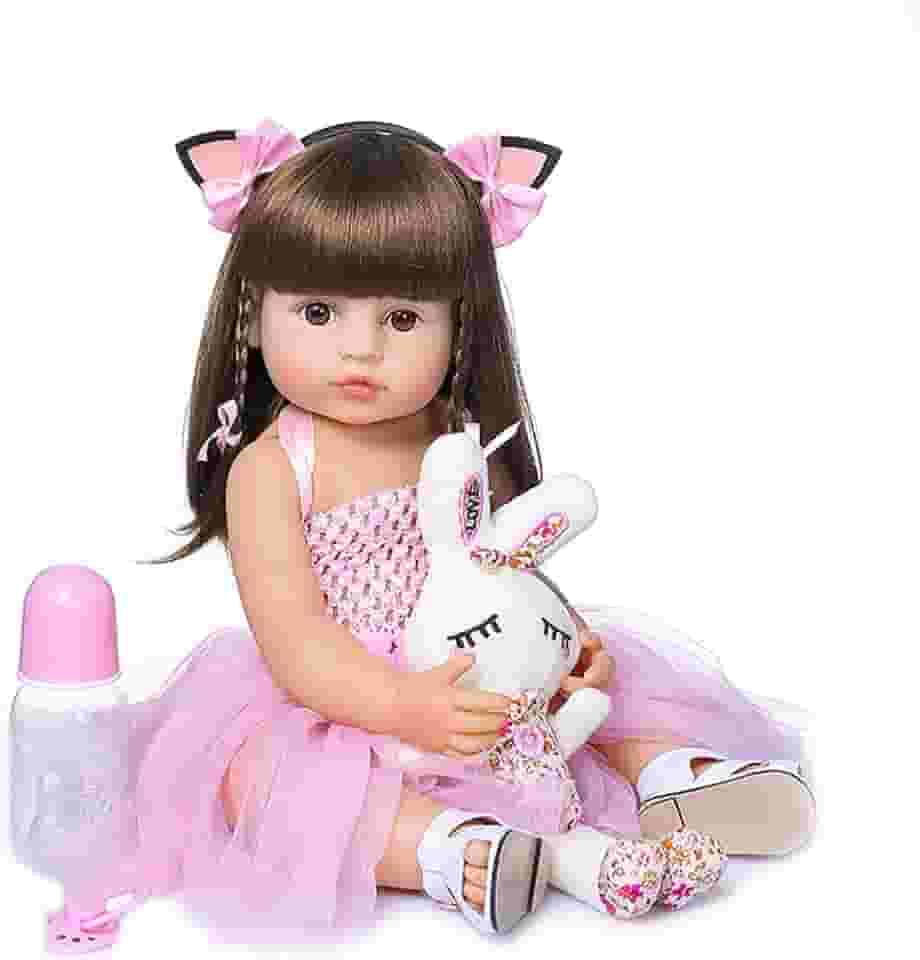 Bebê Reborn Boneca Menina 100% silicone pode dar banho criança presente Original Princesa 55CM