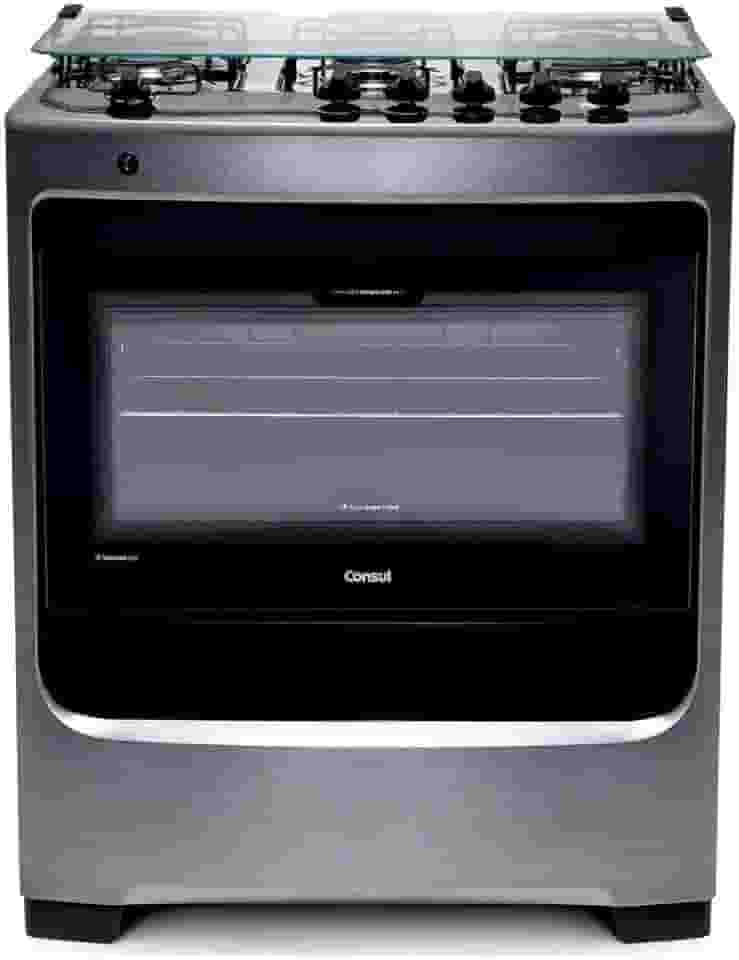 Fogão Consul 5 bocas cor Inox com botões removíveis - CFS5NAR