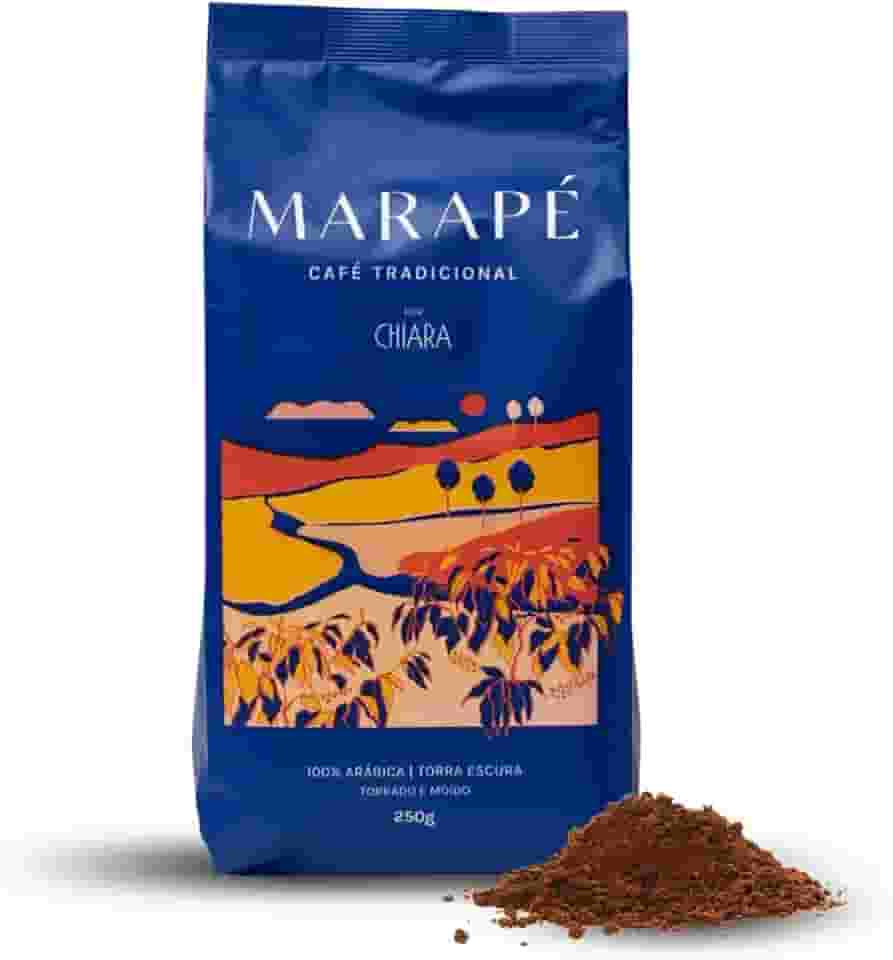 Café Marapé Tradicional 100% Arábica Torrado e Moído, em Pó de Torra Escura com Selo ABIC, Origem Brasileira, Ideal para Como Fazer Café Autêntico e Aromático ( 2 un, 250 g)