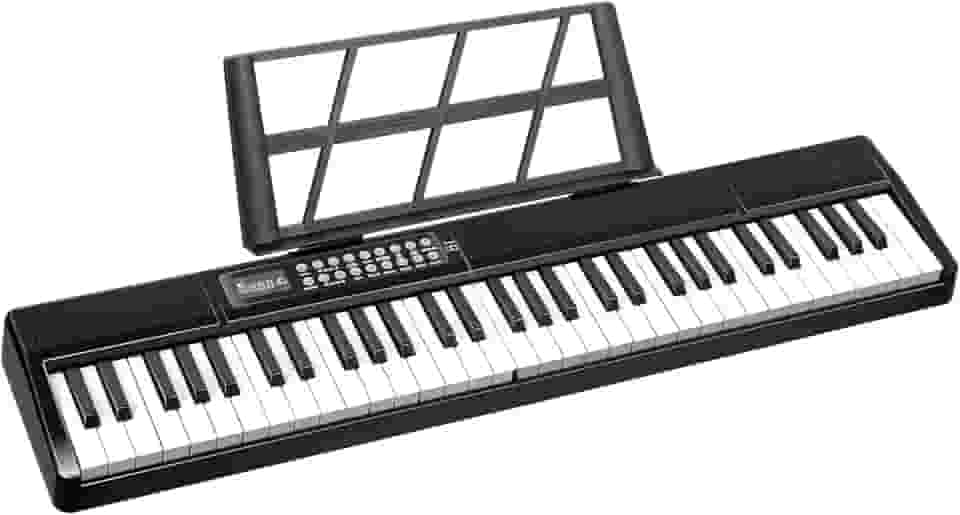 61 teclas teclado piano dois modos de energia para crianças iniciantes com modo de ensino, MIDI/Bluetooth, 200 tons/ritmos, 80 demonstrações, preenchimento, velocidade, sustentação, vibrato