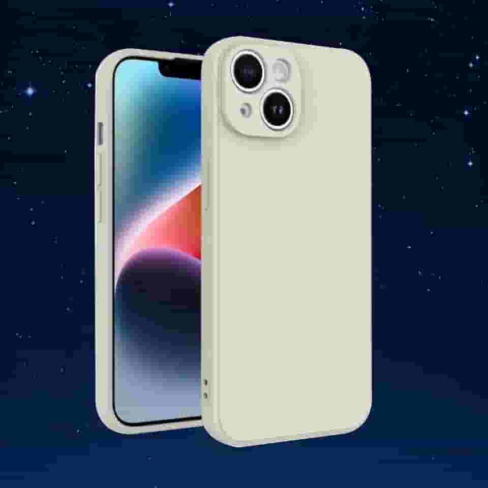 Capa protetora de TPU fina e leve e macia com recursos à prova de choque e resistente a arranhões para smartphones (branco, iPhone14plus)