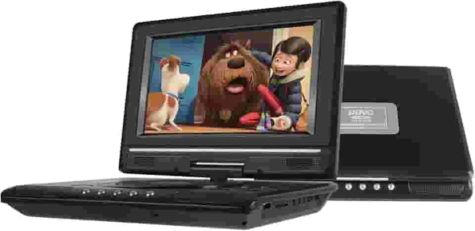 Leitor de DVD Portátil, Leitor de DVD de Carro, Suporte para Cartão CD/SD/USB, Grande Tela HD, Suporte para Rotação Livre de 270 Graus, Bateria de Grande Capacidade