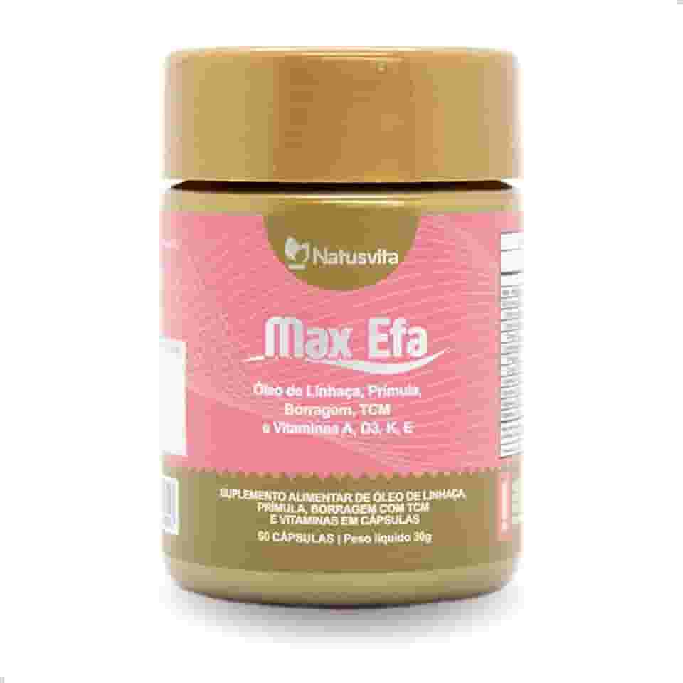 Max Efa (Óleo de Linhaça, Prímula, Borragem com TCM e Vitaminas A, D3, K e E). Suplemento Menopausa/TPM 60 cápsulas