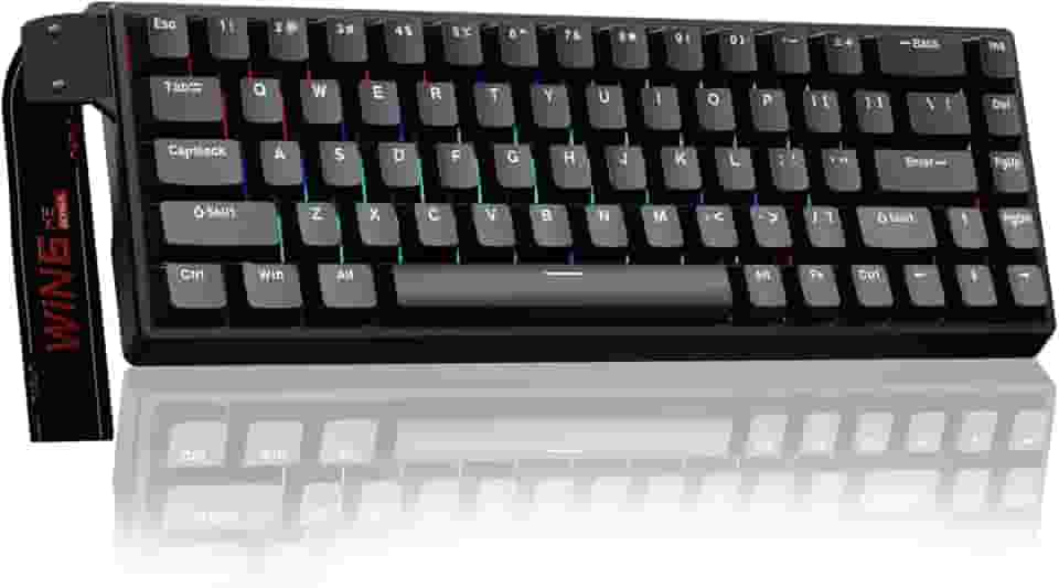 AULA Teclado mecânico para jogos WIN68 HE 60%, interruptor magnético de efeito Hall, modo de acionamento rápido, taxa de sondagem de 8000 Hz, retroiluminação RGB, teclado preto com fio para laptop/PC
